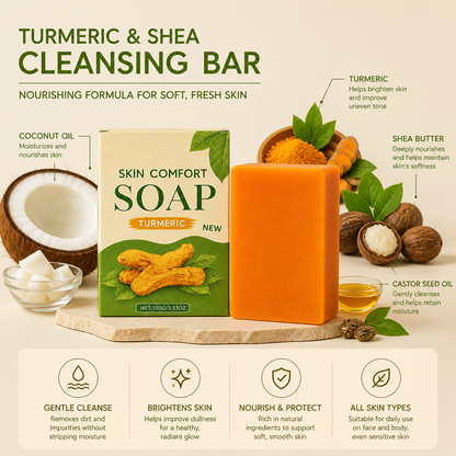 Turmeric & Shea Cleansing Bar – Nourishing Formula for Soft, Fresh Skin