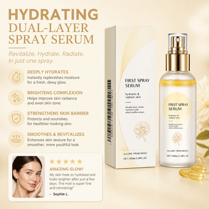 Hydrating Dual-Layer Spray Serum for Radiant, Smooth-Looking Skin