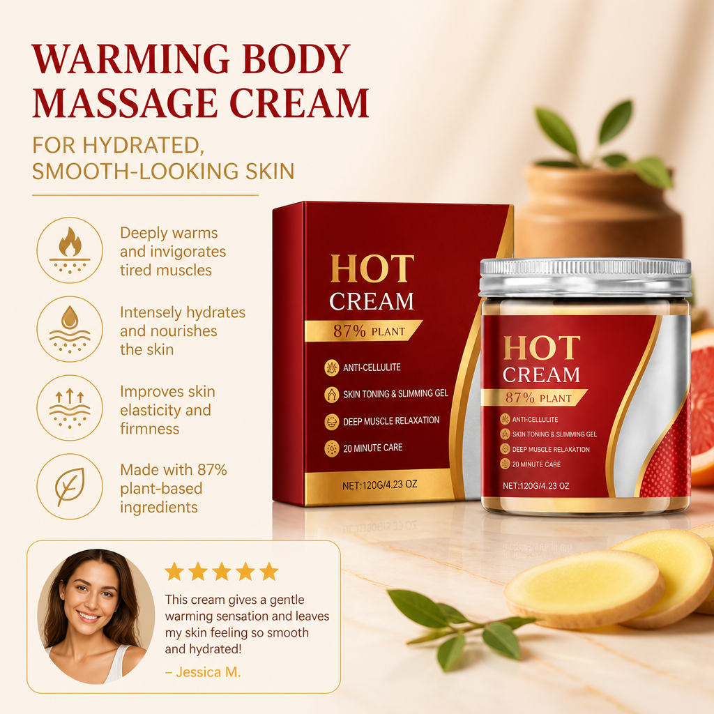 Warming Body Massage Cream for Hydrated, Smooth-Looking Skin