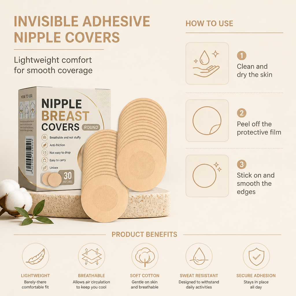 Invisible Adhesive Nipple Covers – Lightweight Comfort for Smooth Coverage