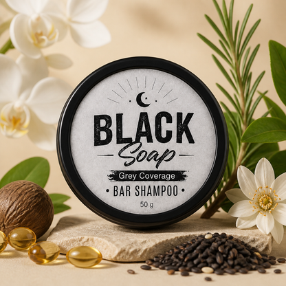 Black Nourishing Hair Soap Bar – Gentle Cleansing & Scalp Care Formula