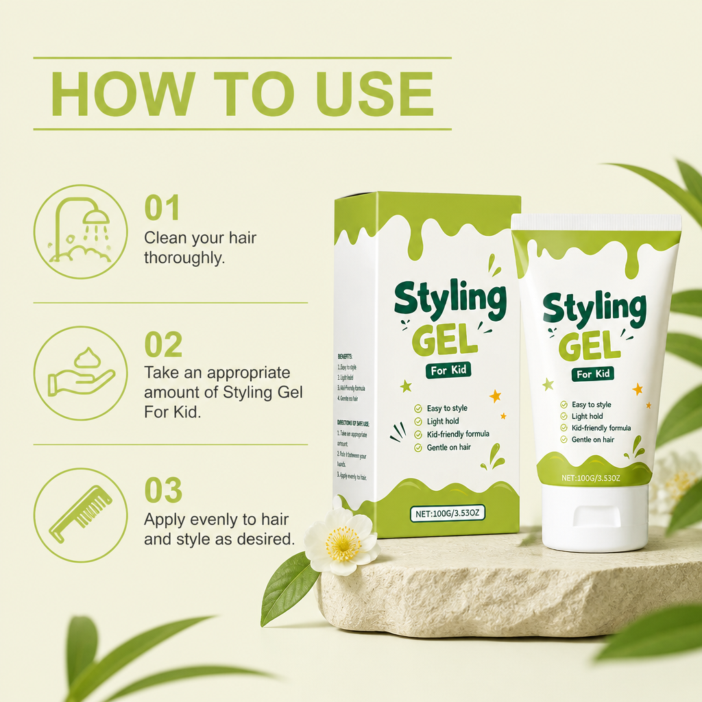 Kids Hair Styling Gel – Gentle Hold & Moisturizing Hair Care