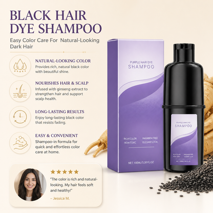 Black Sesame Color Care Shampoo – Natural-Looking Dark Hair Refresh