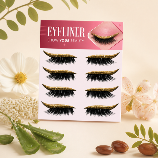 Glitter Winged Eyeliner Stickers – Easy Sparkling Eye Makeup Accent