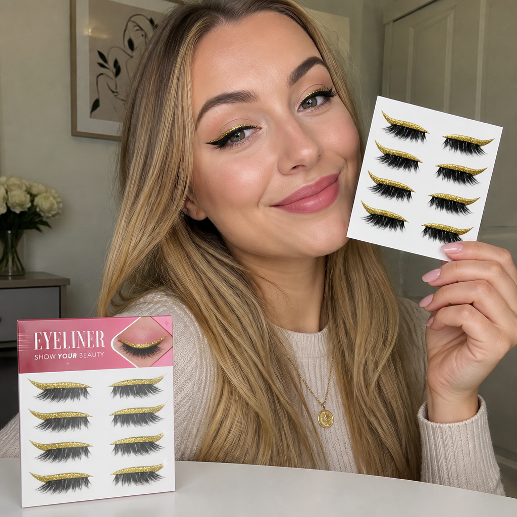 Glitter Winged Eyeliner Stickers – Easy Sparkling Eye Makeup Accent
