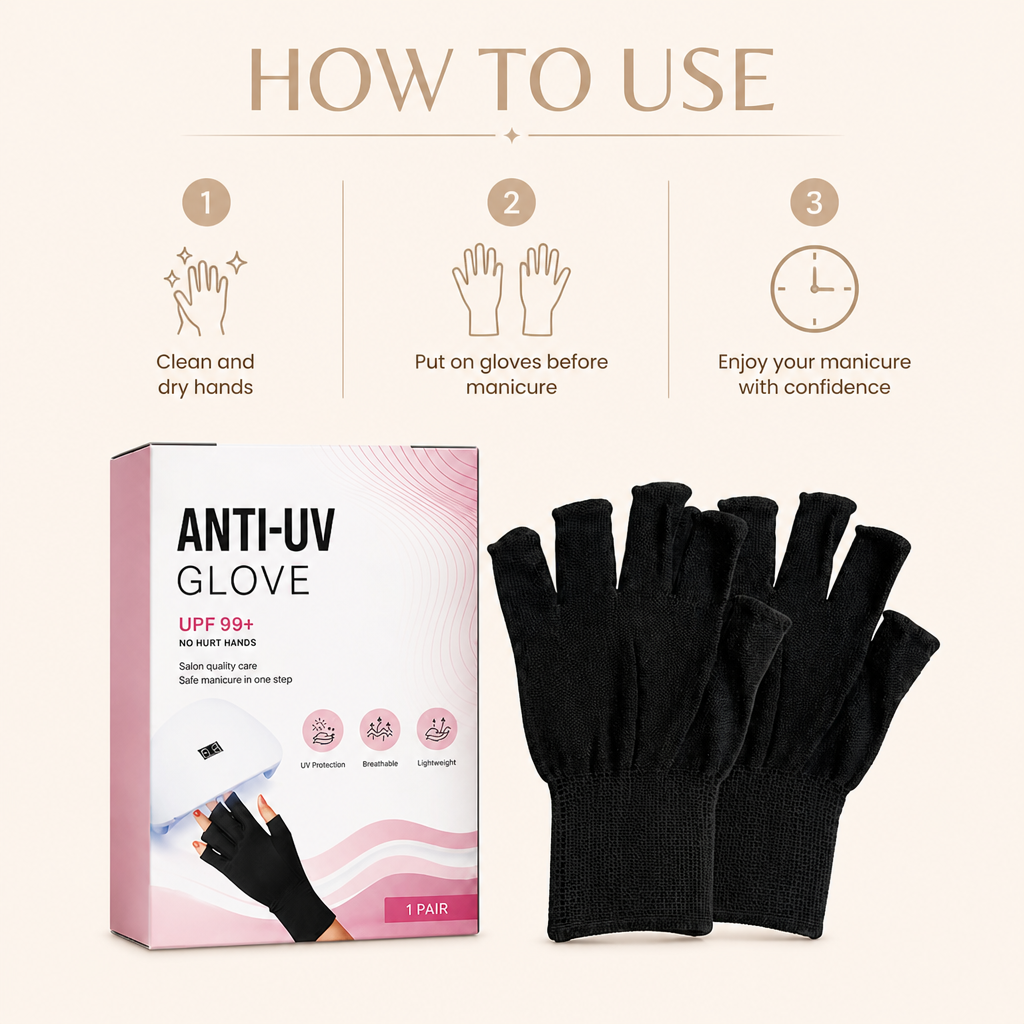 UV Protective Manicure Gloves – Flexible Finger Sleeves For Nail Care