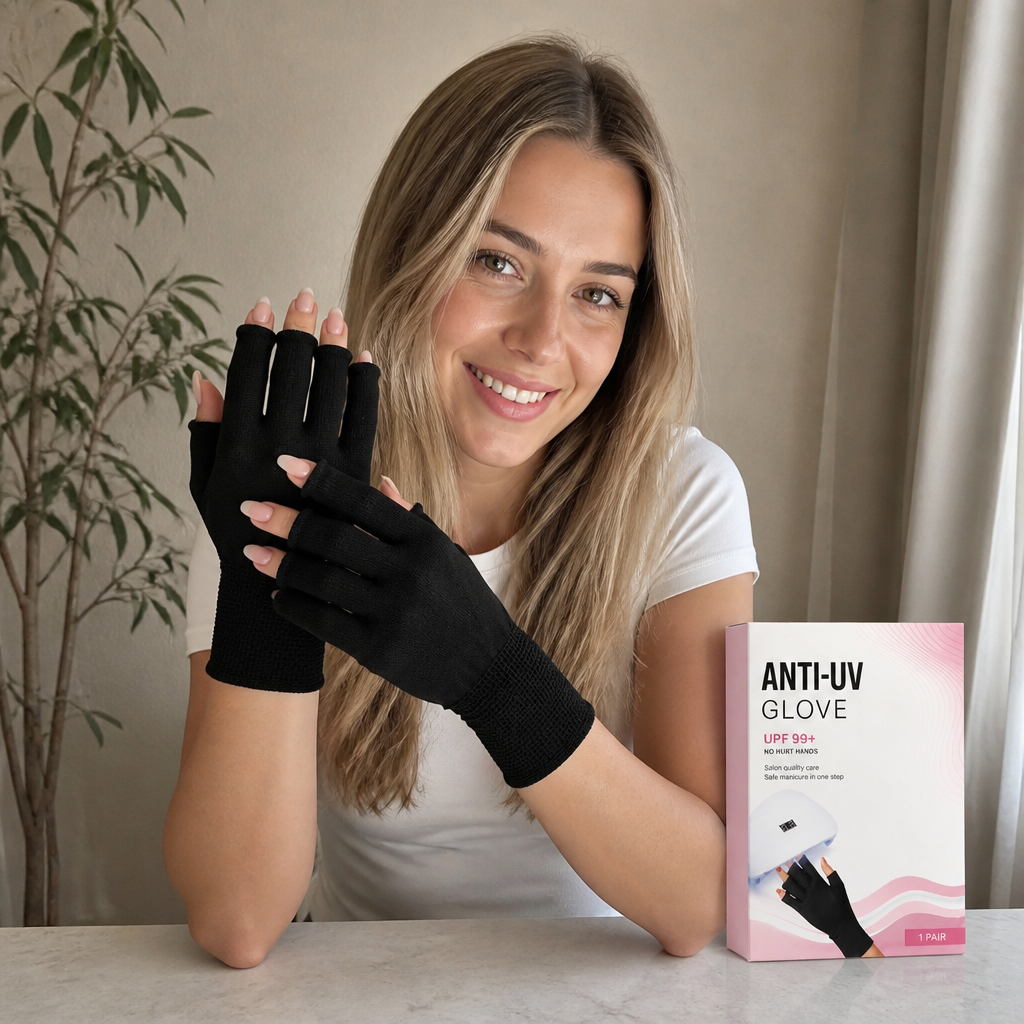 UV Protective Manicure Gloves – Flexible Finger Sleeves For Nail Care