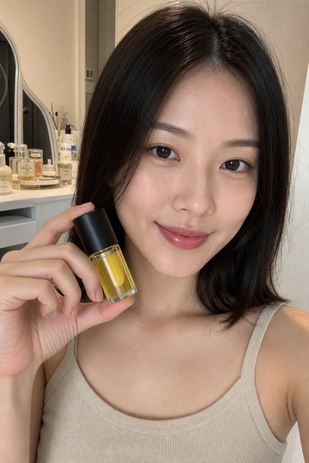 Customer incorporating Lip Plumper into beauty routine
