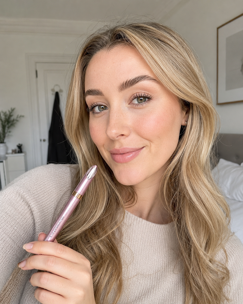 Customer holding the Beauty Kiwi 3D Natural-Looking Brow Pen