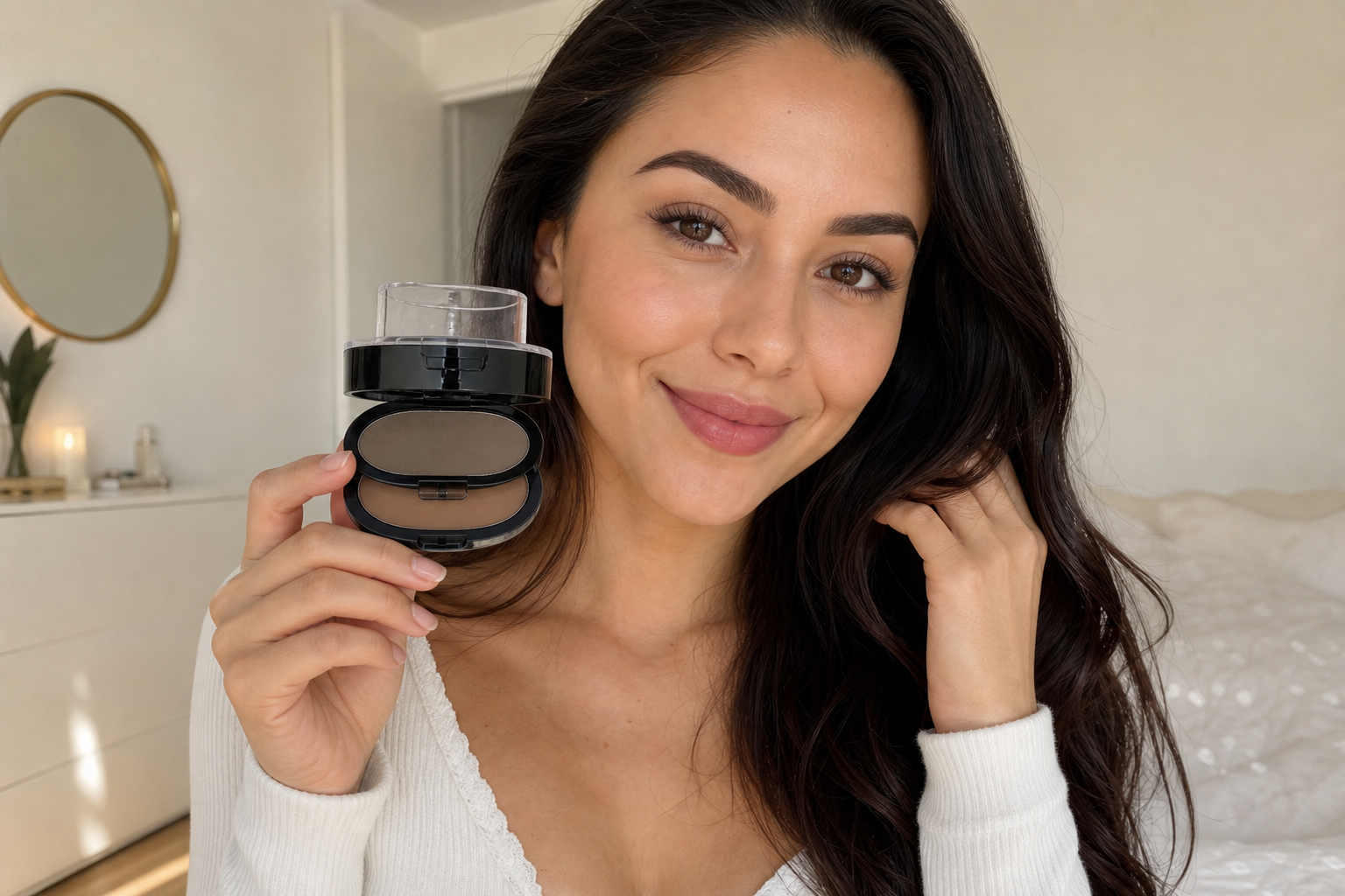 Person holding the Beauty Kiwi Natural Brows Stamp Kit