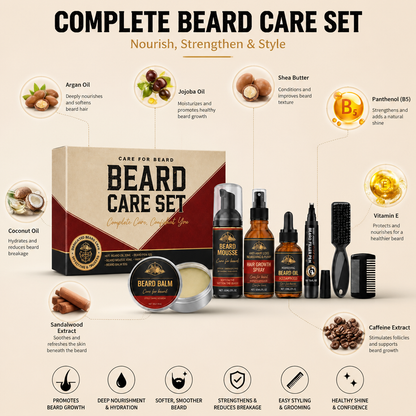 Complete Beard Care Set – Nourishing Routine for a Soft, Groomed Beard