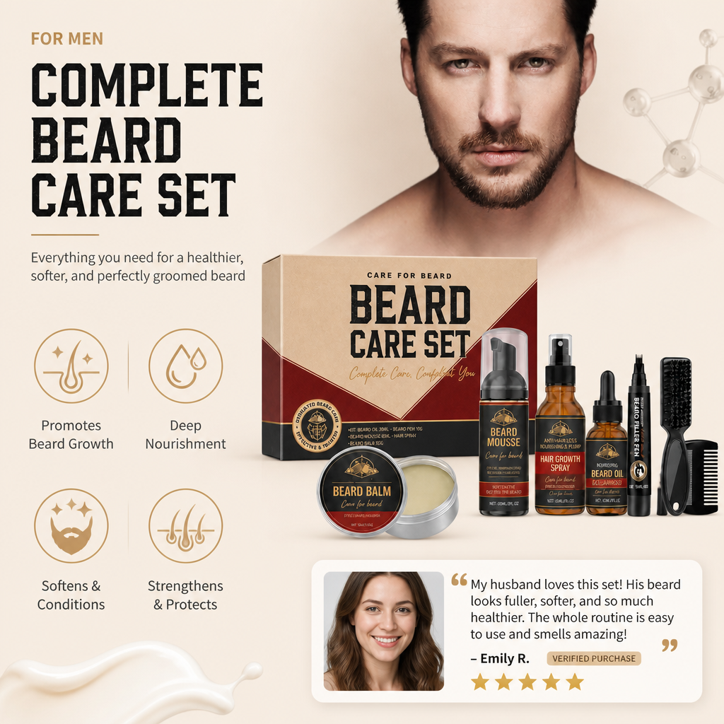 Complete Beard Care Set – Nourishing Routine for a Soft, Groomed Beard