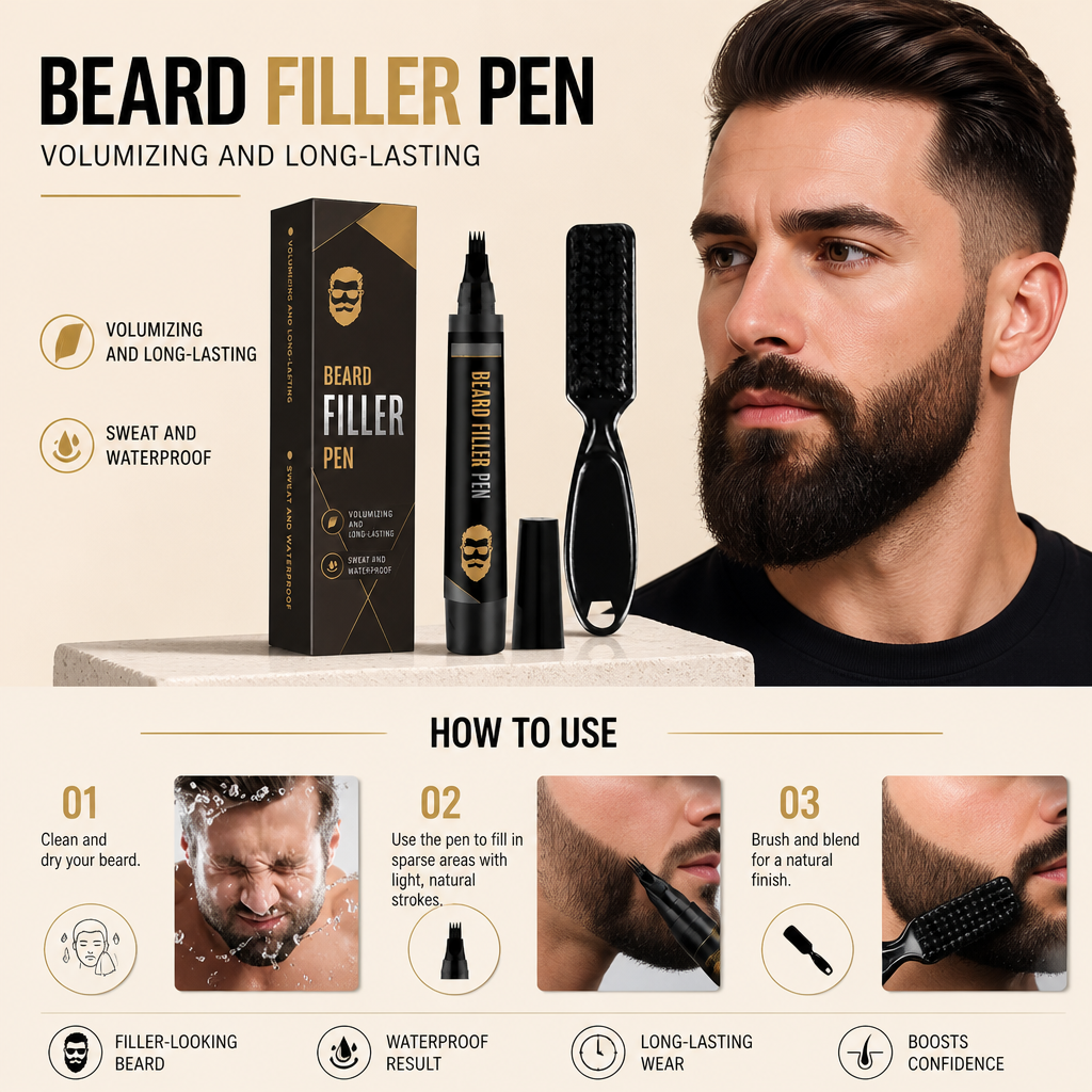 Precision Beard Filler Pen – Natural-Looking Coverage For Fuller Beard Styles