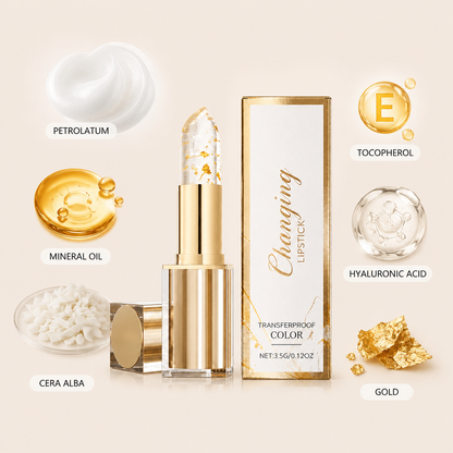 Hydrating Color-Changing Lip Balm with Hyaluronic Acid & Gold