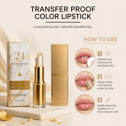 Transfer-Proof Color-Changing Lip Balm with Hyaluronic Acid & Gold