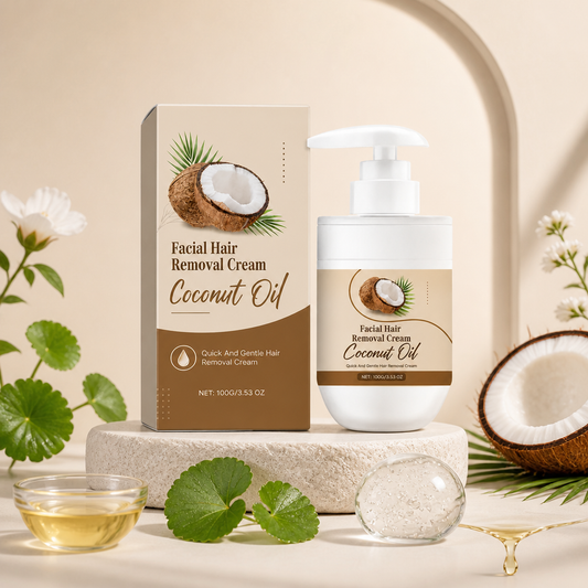 Coconut Oil Facial Hair Removal Cream for Smooth Soft Skin Care