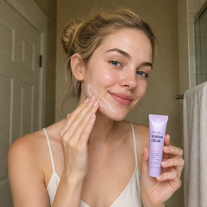 Gentle Facial Hair Removal Cream with Nourishing Skin Care Formula