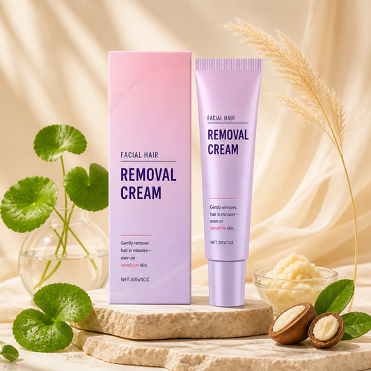 Gentle Facial Hair Removal Cream with Nourishing Skin Care Formula
