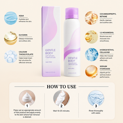 Gentle Body Hair Removal Mousse for Smooth Hydrated Skin