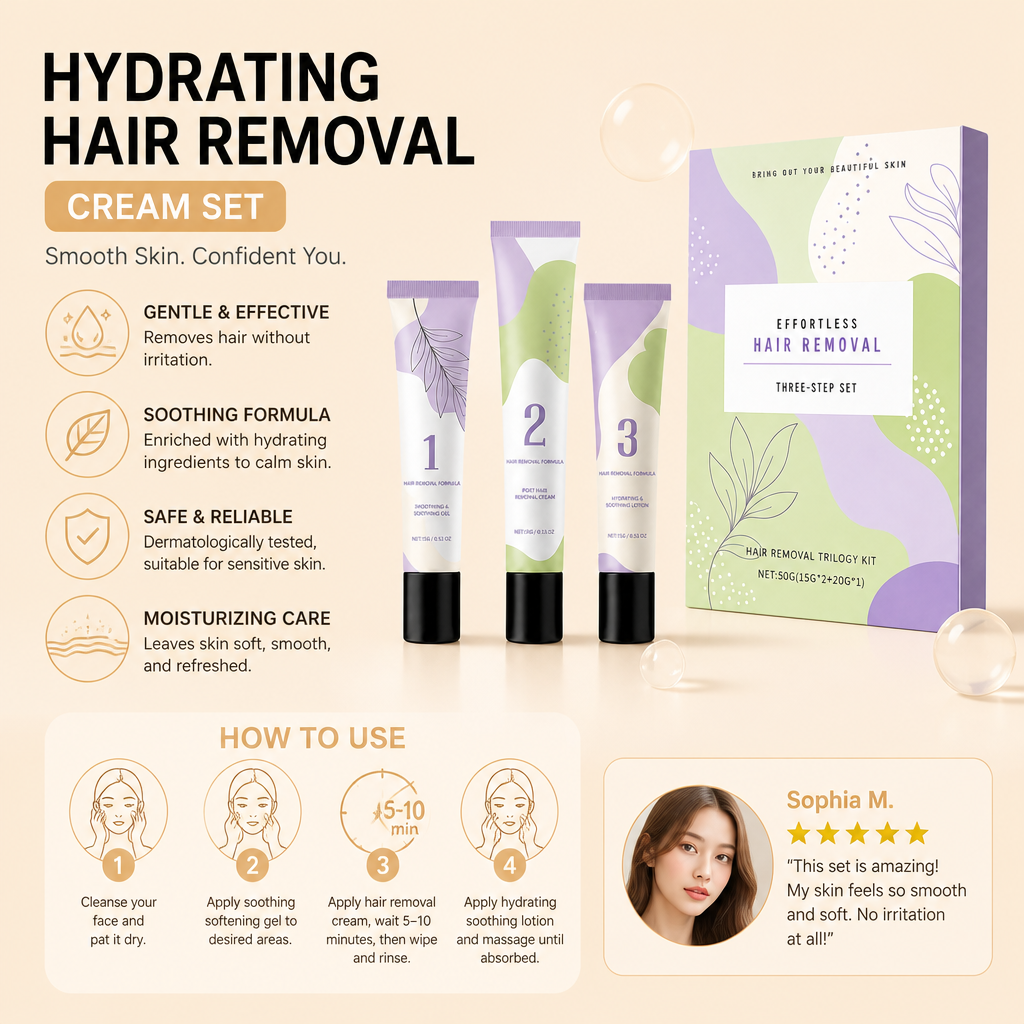 Hydrating Hair Removal Cream Set – Smooth Skin Care with Soothing Formula