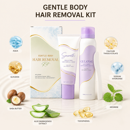 Gentle Hair Removal Cream & Mousse Set for Smooth-Looking Skin