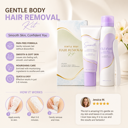Gentle Hair Removal Cream & Mousse Set for Smooth-Looking Skin