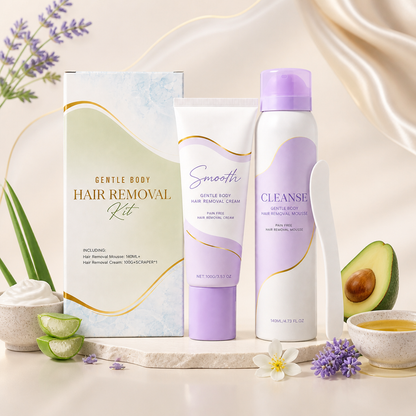 Gentle Hair Removal Cream & Mousse Set for Smooth-Looking Skin