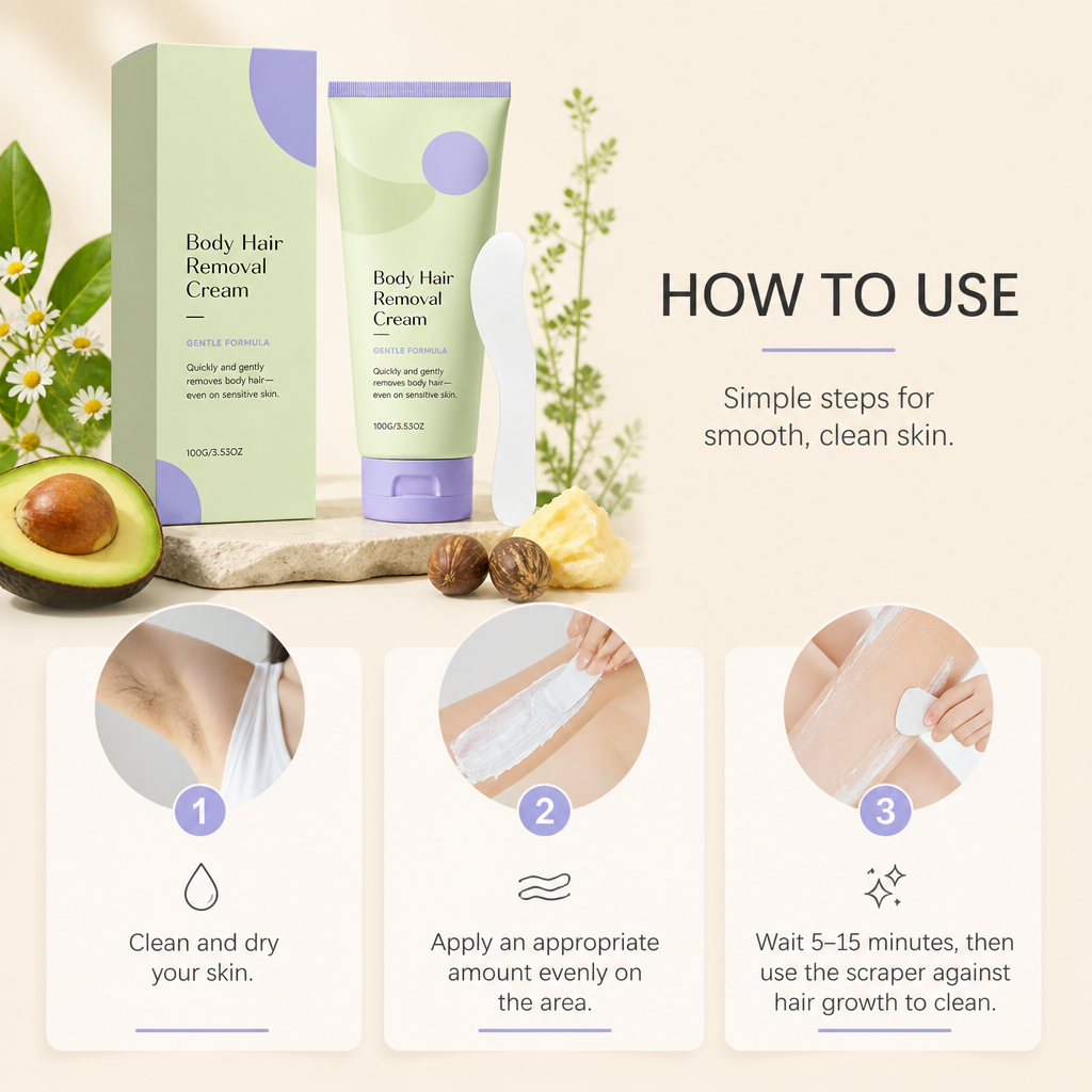 Smooth Skin Hair Removal Cream with Moisturizing Care Formula