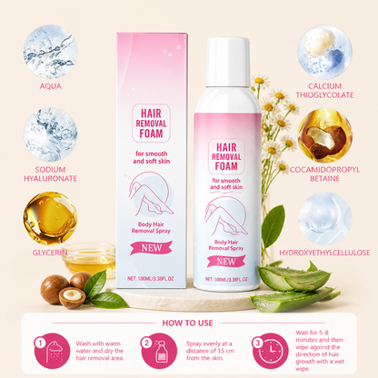 Gentle Hair Removal Spray with Moisturizing Skin Care Formula