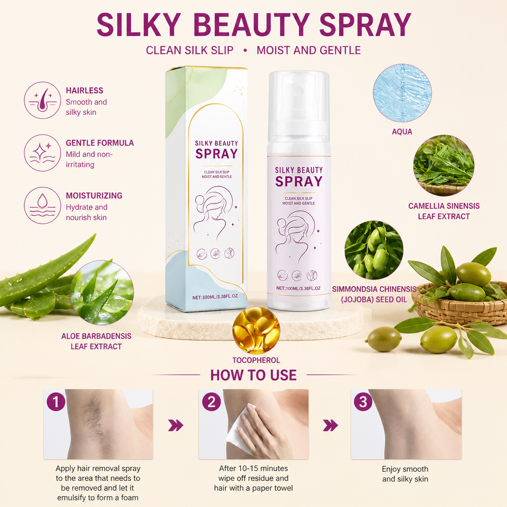 Gentle Hair Removal Spray with Aloe Vera for Smooth Skin