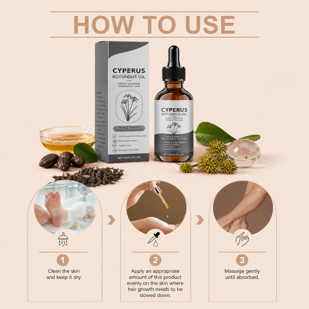 Cyperus Rotundus Oil for Smooth Skin After Hair Removal