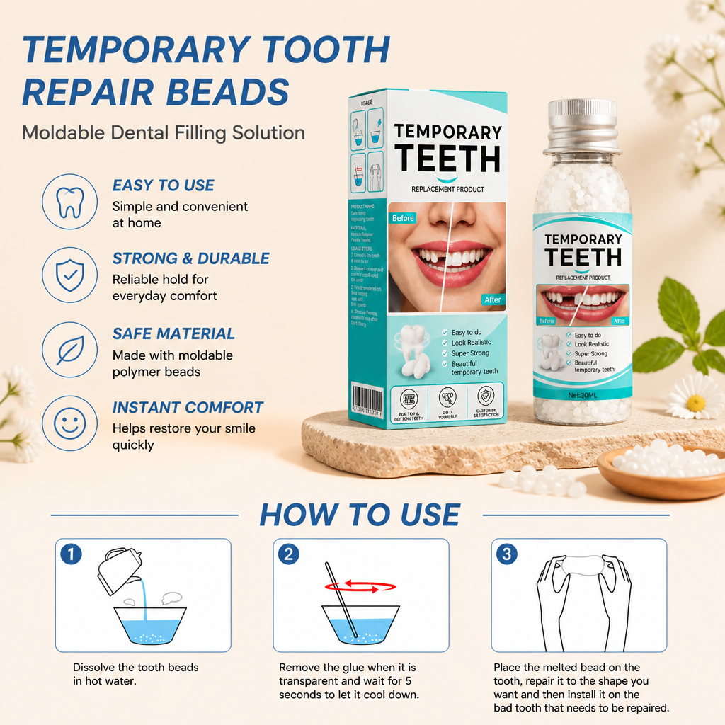Temporary Tooth Repair Beads – Moldable Dental Filling Solution