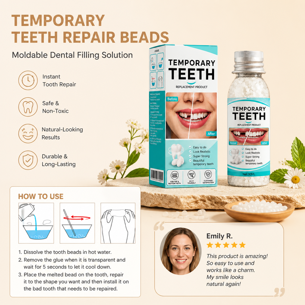 Temporary Tooth Repair Beads – Moldable Dental Filling Solution