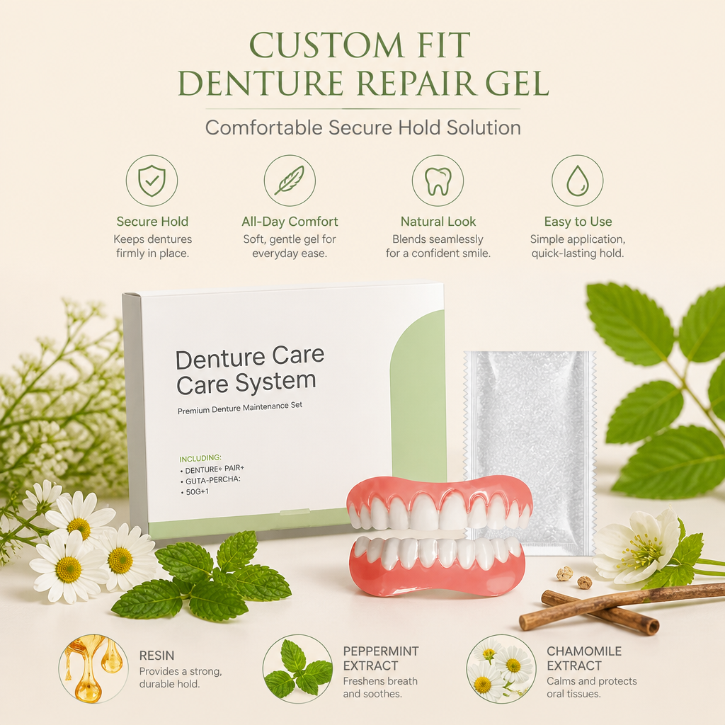 Custom Fit Denture Repair Gel – Comfortable Secure Hold Solution