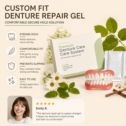 Custom Fit Denture Repair Gel – Comfortable Secure Hold Solution