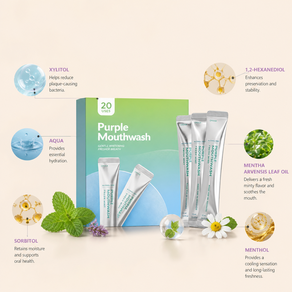 Portable Mint Mouthwash Sachets – Fresh Oral Care For Daily Use