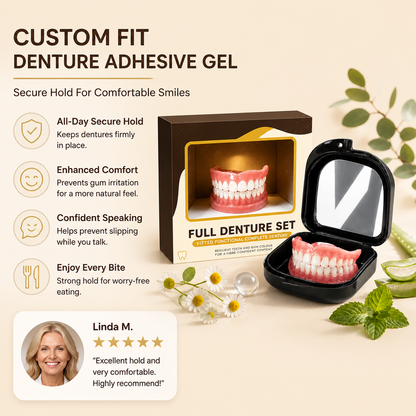 Custom Fit Denture Adhesive Gel – Secure Hold For Comfortable Smiles