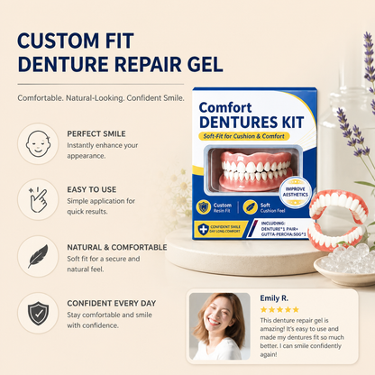 Custom Fit Denture Repair Gel – Comfortable Natural-Looking Denture Solution