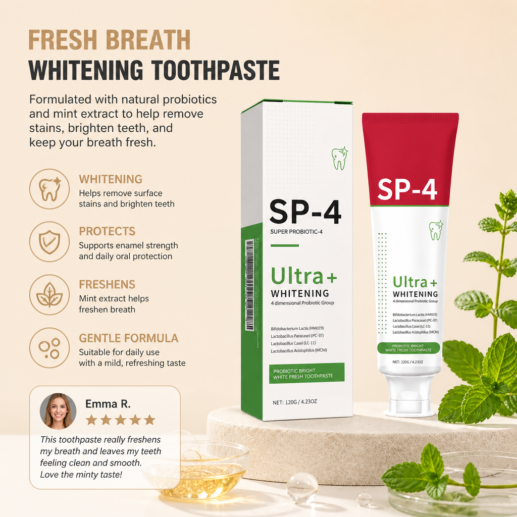 Fresh Breath Whitening Toothpaste – Gentle Stain Removal & Mint Care