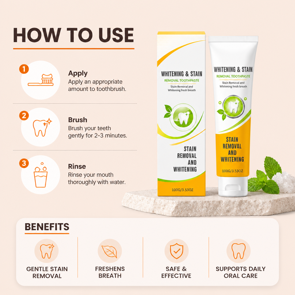Whitening Toothpaste – Gentle Stain Removal for a Fresh Smile