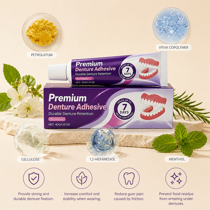 Premium Denture Adhesive – Strong Hold for Comfortable Denture Wear
