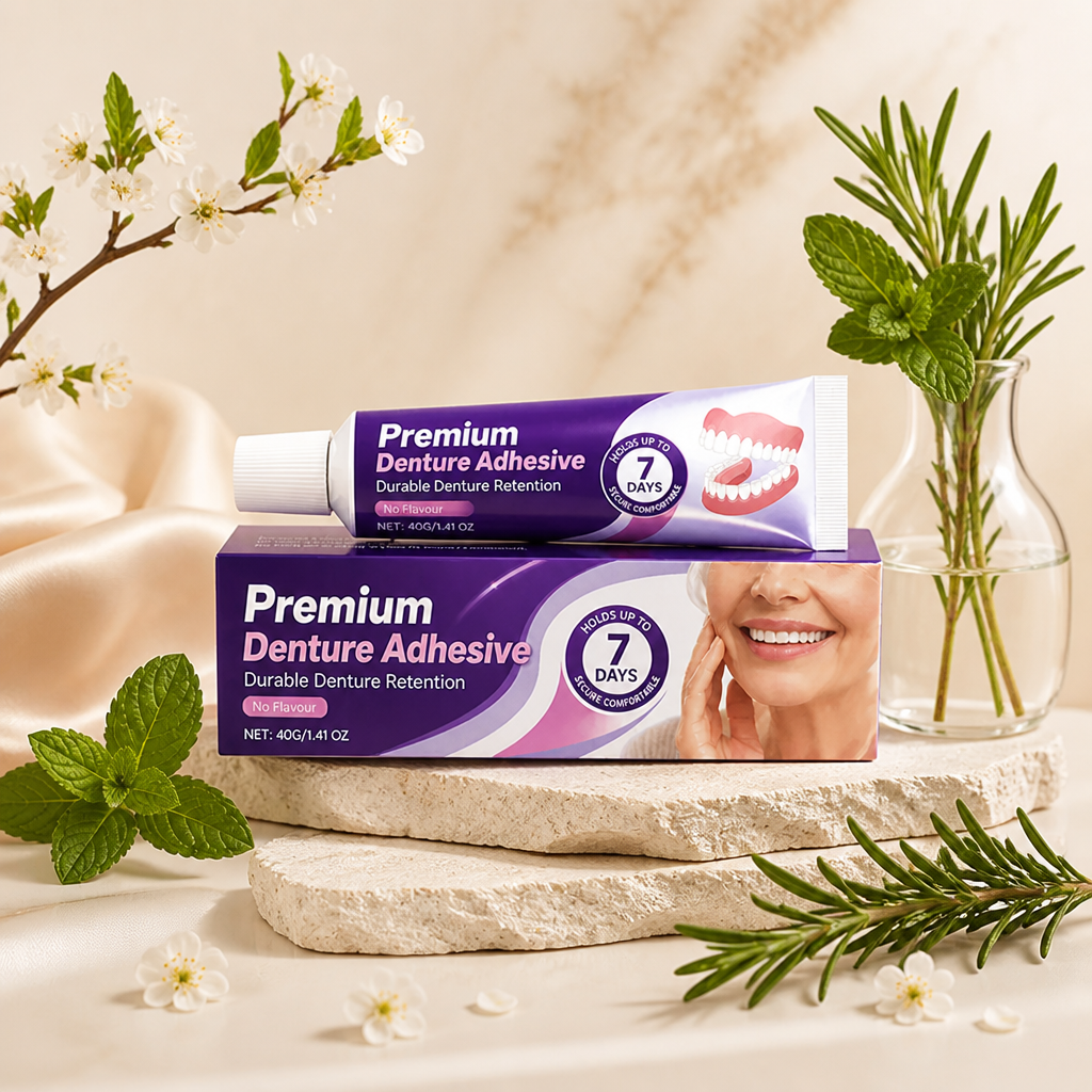 Premium Denture Adhesive – Strong Hold for Comfortable Denture Wear