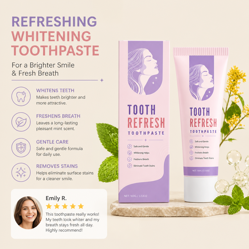 Refreshing Whitening Toothpaste – For A Brighter Smile & Fresh Breath