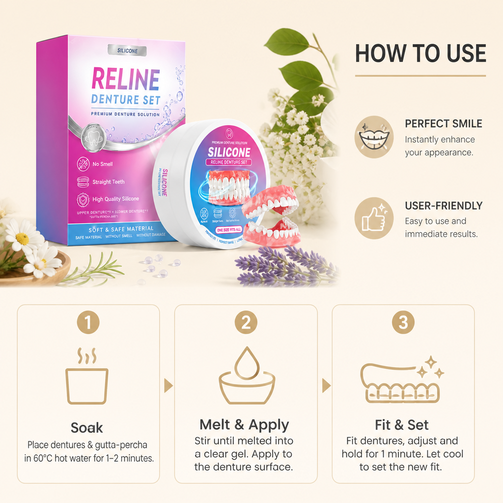 Silicone Denture Reline Kit – Comfortable Custom Fit For Dentures