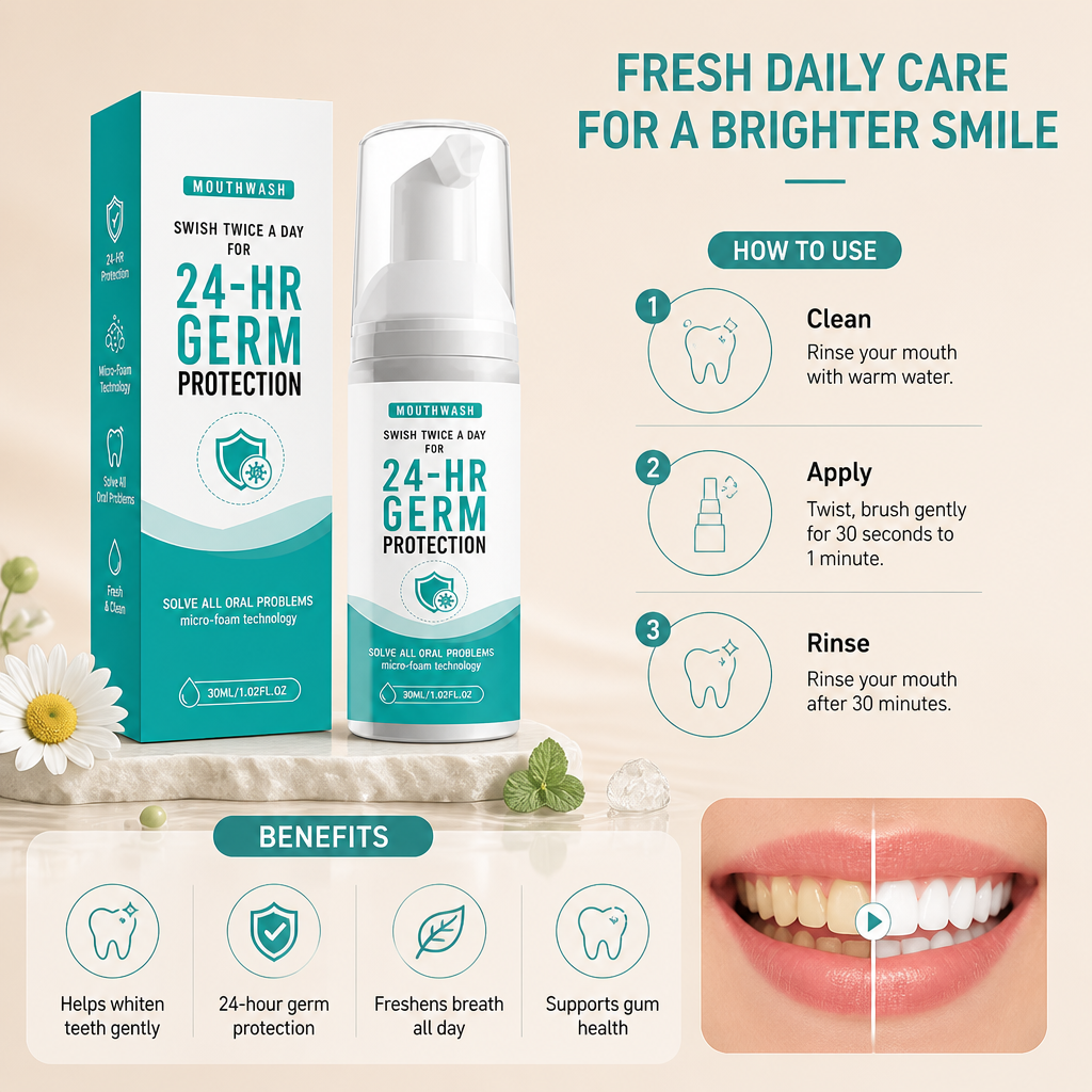 Whitening Toothpaste Foam – Fresh Daily Care For A Brighter Smile