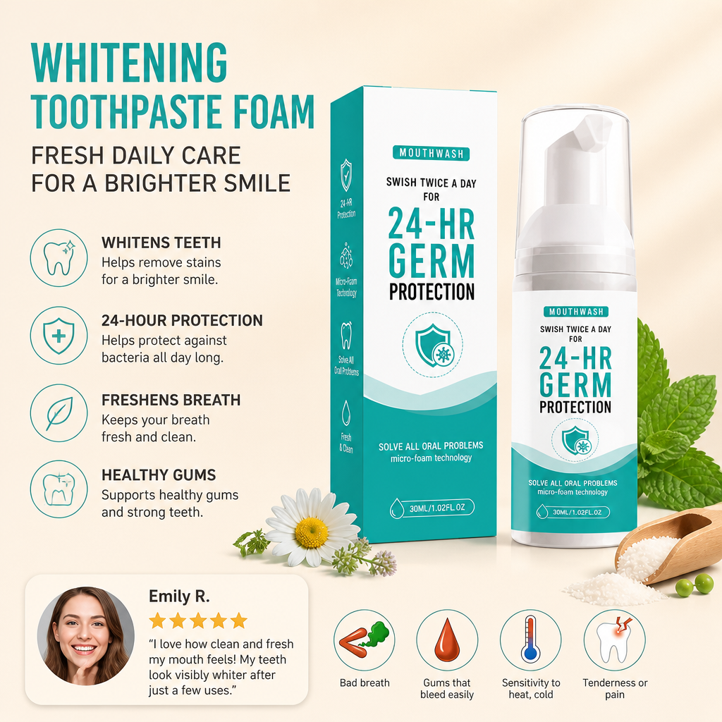 Whitening Toothpaste Foam – Fresh Daily Care For A Brighter Smile