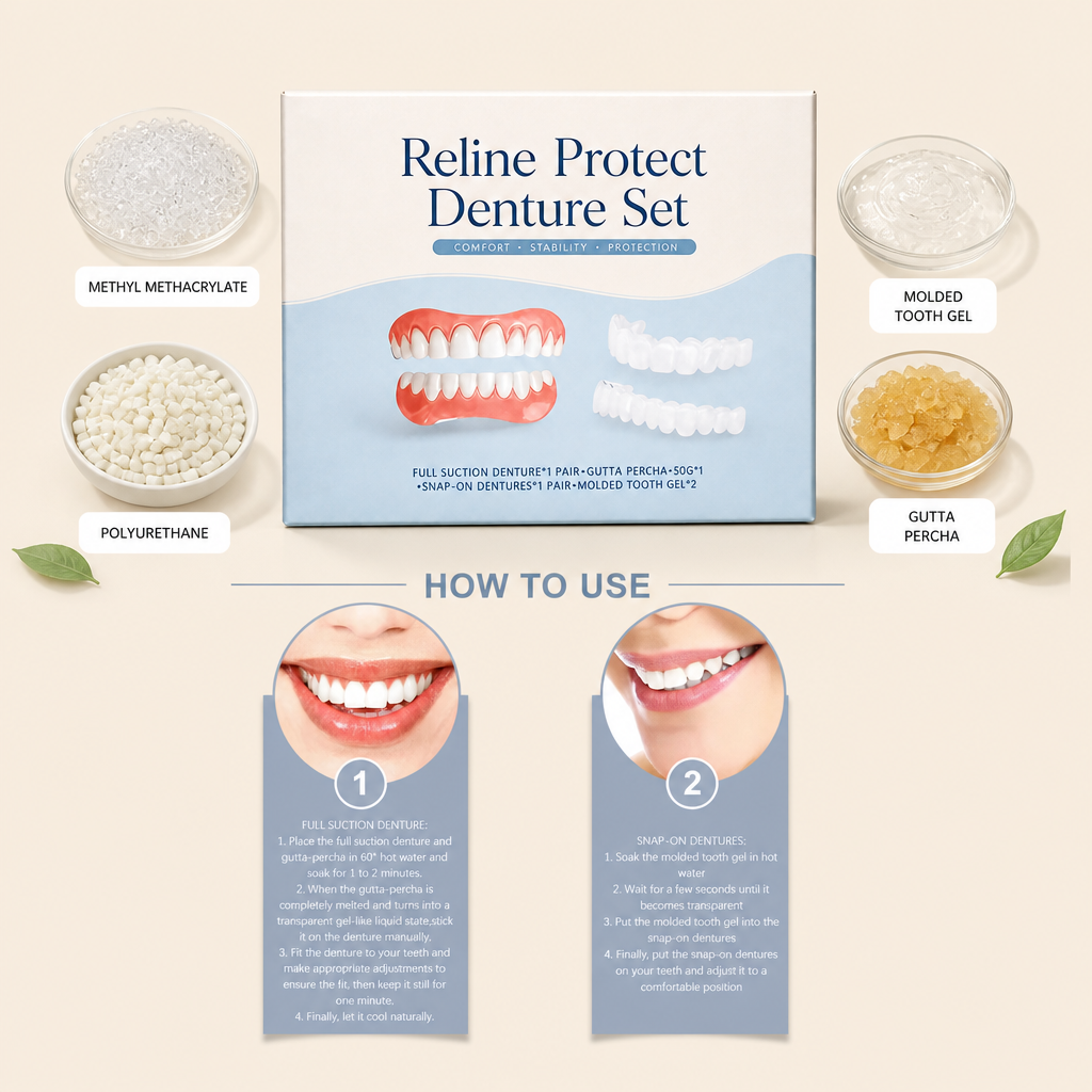 Custom Fit Temporary Denture Set – Natural-Looking Smile Enhancement Solution