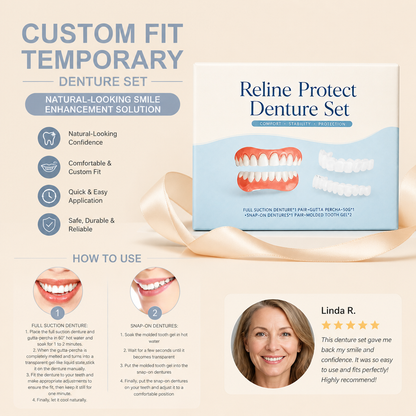 Custom Fit Temporary Denture Set – Natural-Looking Smile Enhancement Solution