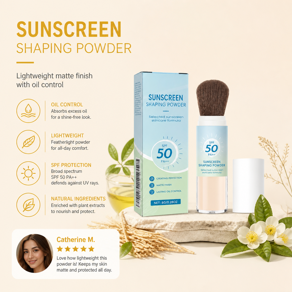 Sunscreen Shaping Powder – Lightweight Matte Finish With Oil Control