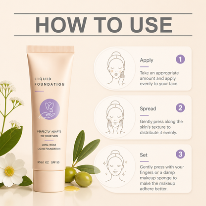 Flawless Coverage Foundation – Lightweight Natural Finish Makeup Base
